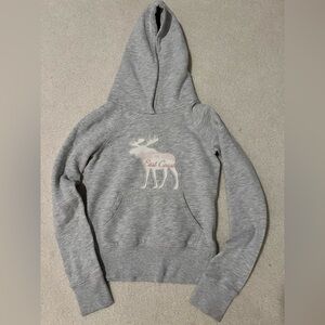 Abercrombie & Fitch Kids Light Gray Moose Hoodie • Girls Size Small
